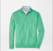 Peter Millar Men's Prickly Pear Crest Crown Cotton Silk Blend 1/4 Zip Sweater picture