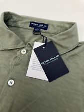 NWT PETER MILLAR Crown Crafted Journeyman Cotton Golf Polo HERB Green LARGE $150 picture