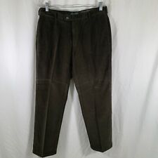 Peter Millar Dress Pants Men's 33 Green Corduroy Pima Cotton Blend Button Zip picture