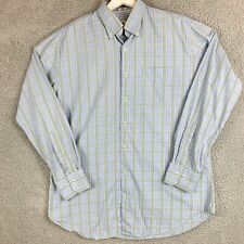 Peter Millar Shirt Mens Large Blue Green Plaid Casual Preppy Long Sleeve Button picture