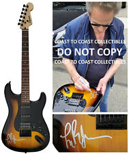Lindsey Buckingham Fleetwood Mac signed Fender Squier guitar COA proof autograph picture