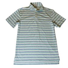 Peter Millar Polo Shirt Mens Small Golf Summer Comfort Striped Blue Green Pink picture