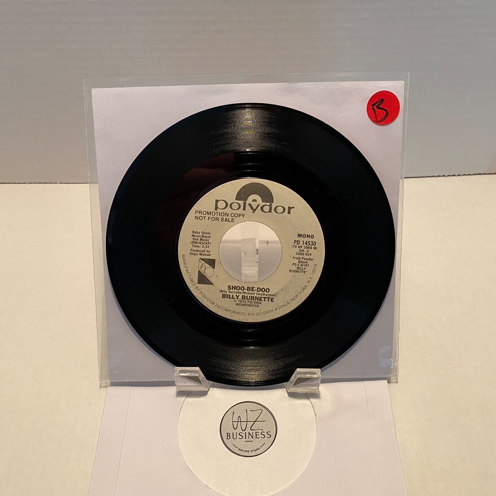 Billy Burnette – Shoo-Be-Doo Polydor – PD 14530, Promo, 7