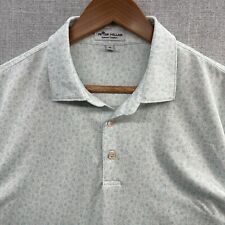 Peter Millar Summer Comfort Golf Polo Shirt Medium Green BASEBALL SPORTS PRINT* picture