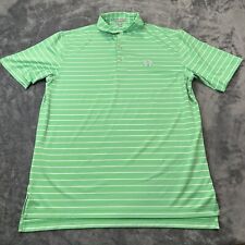 Peter Millar Summer Comfort Mens Medium Green Striped Short Sleeve Golf Work picture