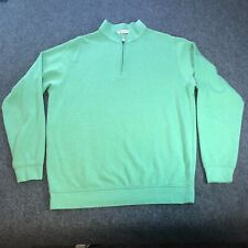 Peter Millar Sweater Mens Large Green Golf Crown Comfort Interlock 1/4 Zip picture